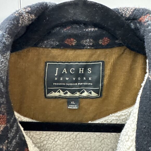 Jachs New York Mens XL Aztec Wool Blend Shirt Coat Jacket Sherpa Lined Shacket - Picture 4 of 10